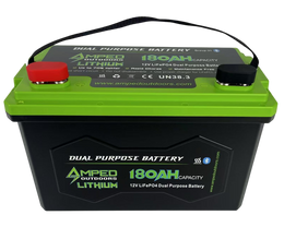 180Ah Dual Purpose Lithium Battery (Cranking) 12.8V - Bluetooth - IP67 Waterproof - Heated