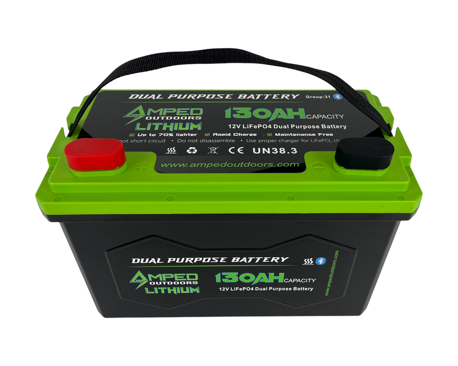 130Ah Dual Purpose Lithium Battery (Cranking) 12.8V - Bluetooth - IP67 Waterproof - Heated